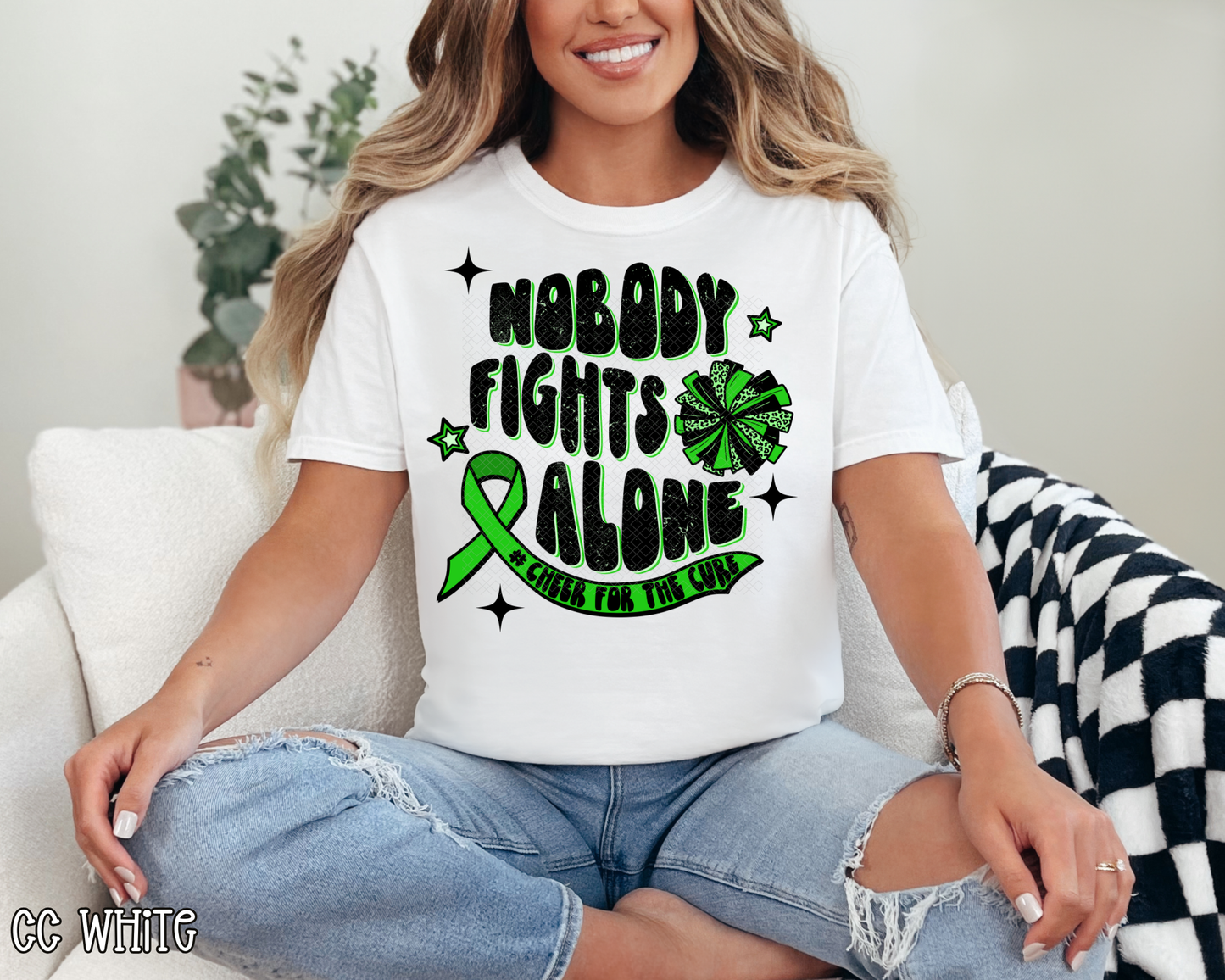 Cheer For The Cure Black Green DTF TRANSFER