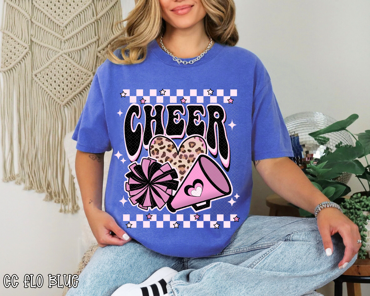 Cheer Pink Checkered DTF TRANSFER
