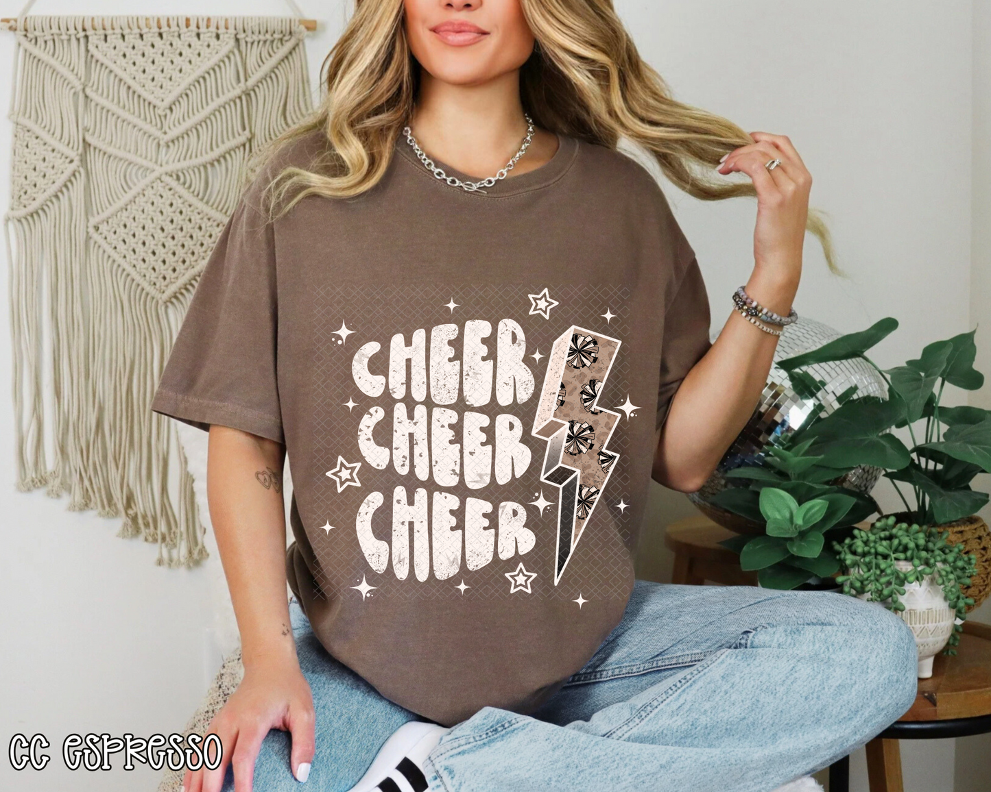 Cheer Stacked Bolt DTF TRANSFER