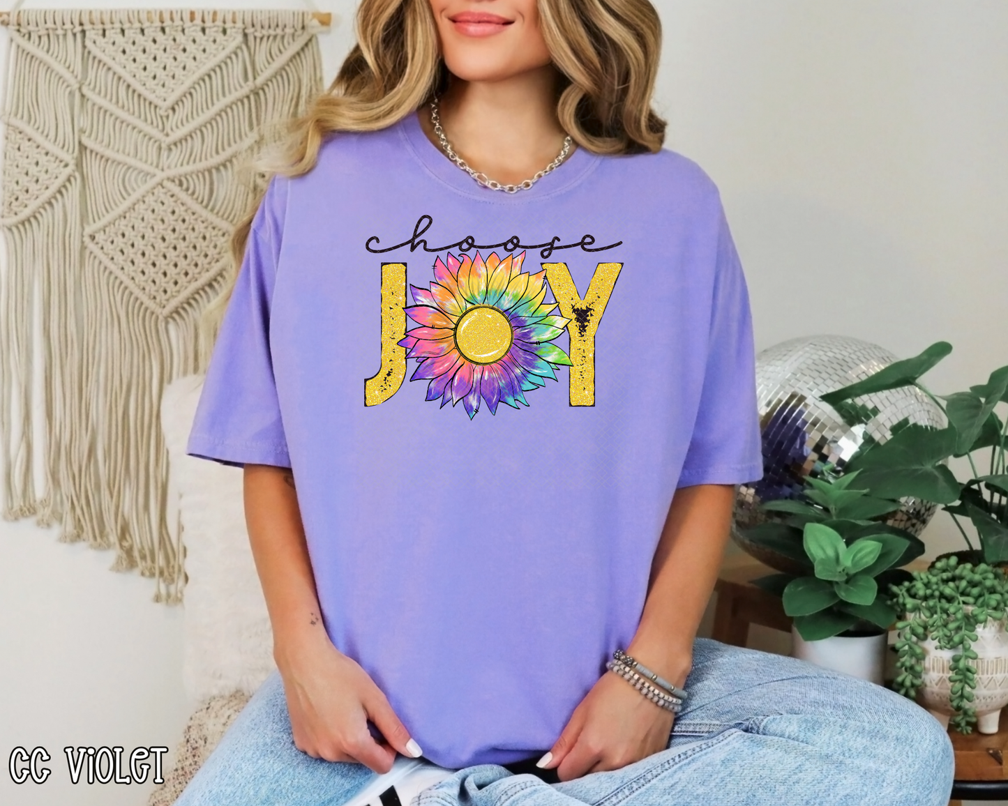 Choose Joy Tie-Dye Sunflower DTF TRANSFER