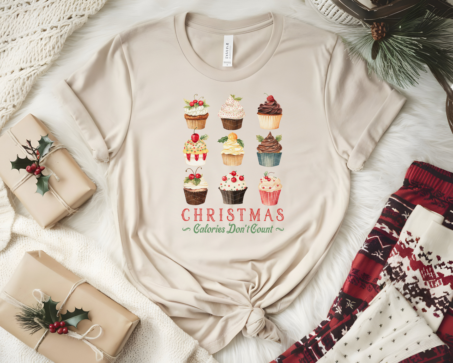 Christmas Calories Don't Count Vintage DTF TRANSFER