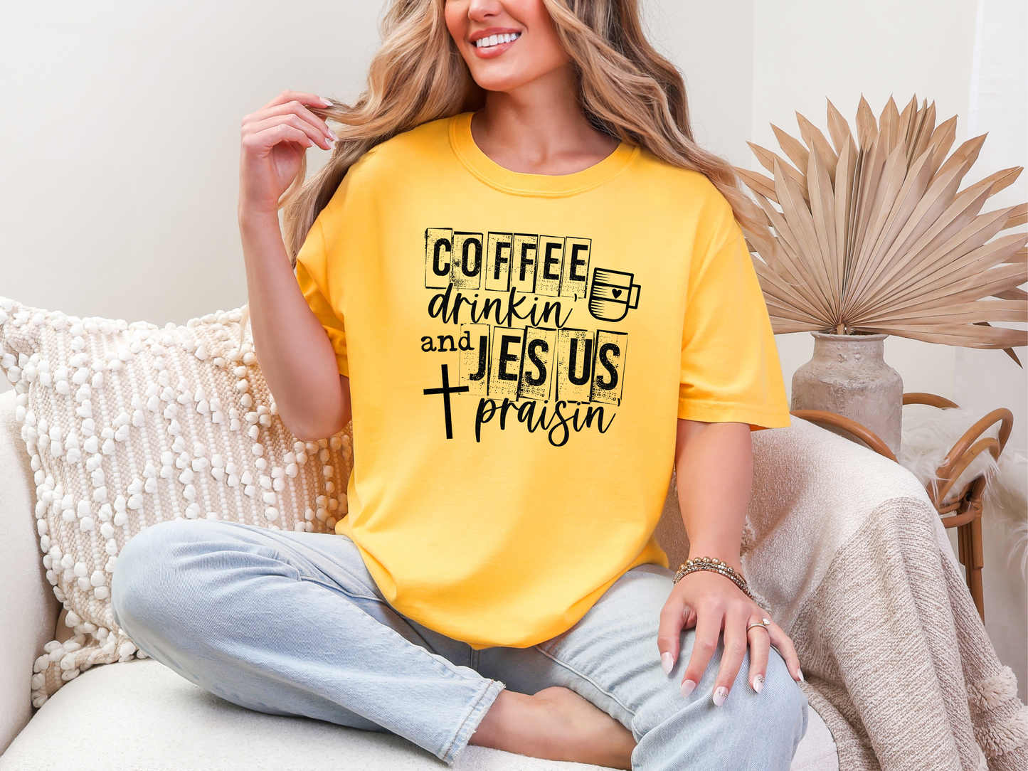 Coffee Drinkin and Jesus Praisin DTF TRANSFER