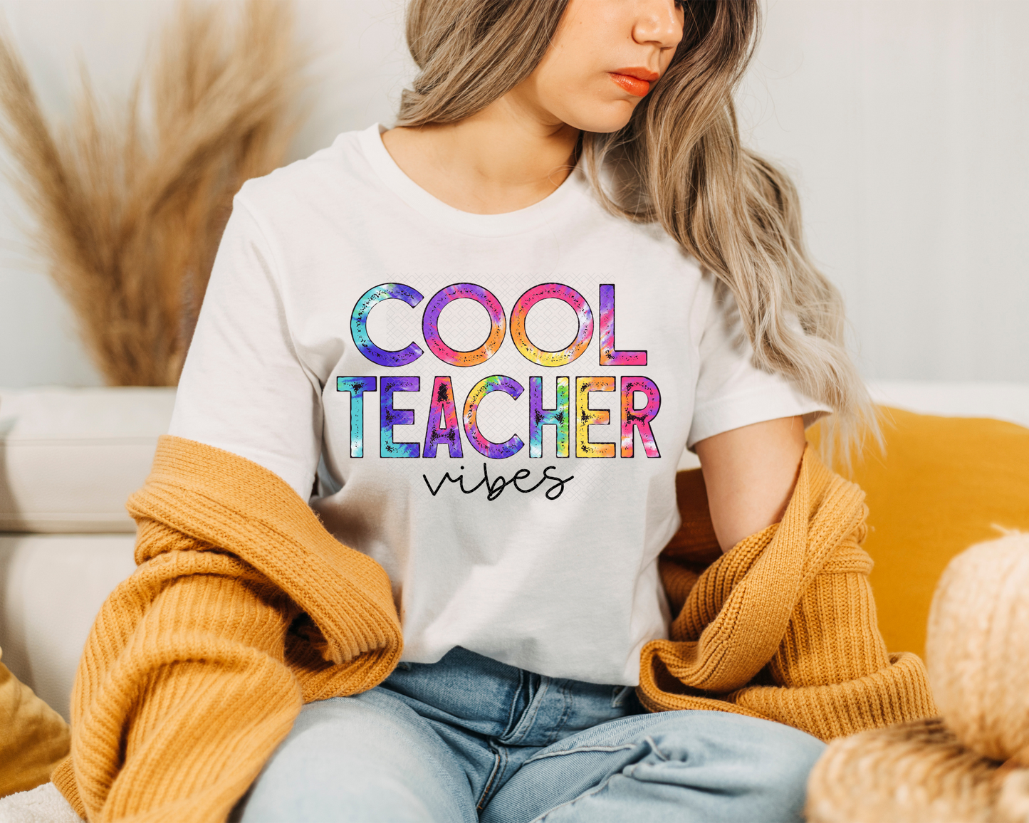 Cool Teacher Vibes Tie-Dye DTF TRANSFER