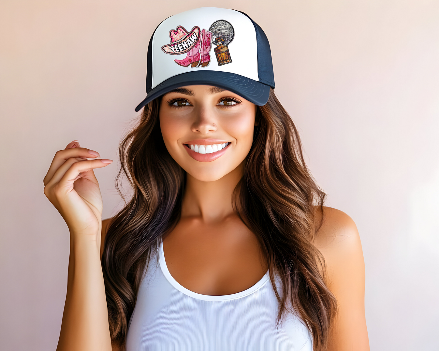 Cowgirl Whiskey Faux Embroidery DTF TRANSFER