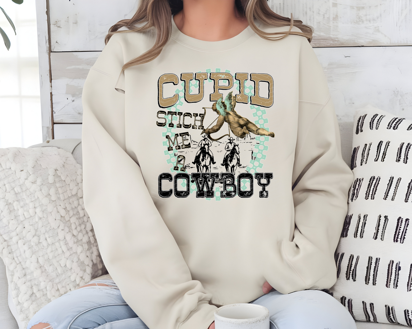 Cupid Stick Me A Cowboy DTF TRANSFER