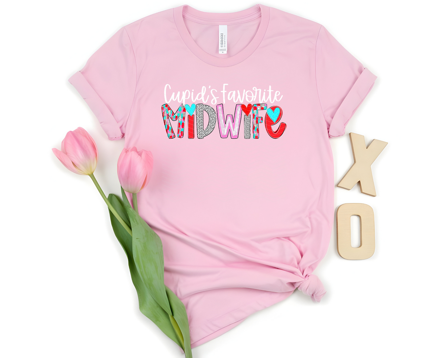 Cupid's Favorite Midwife Hearts Poppy Alpha DTF TRANSFER