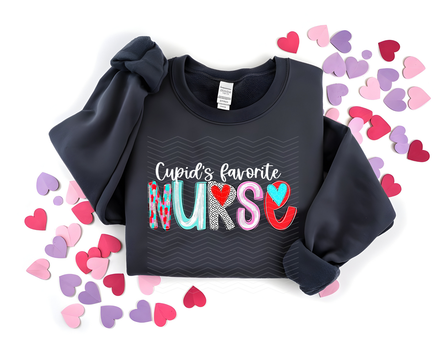 Cupid's Favorite Nurse Hearts Poppy Alpha DTF TRANSFER