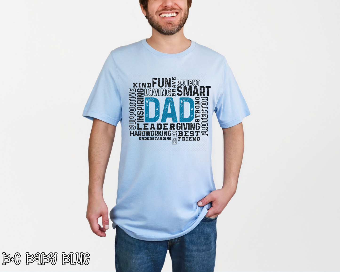 Dad Word Art Blue DTF TRANSFER