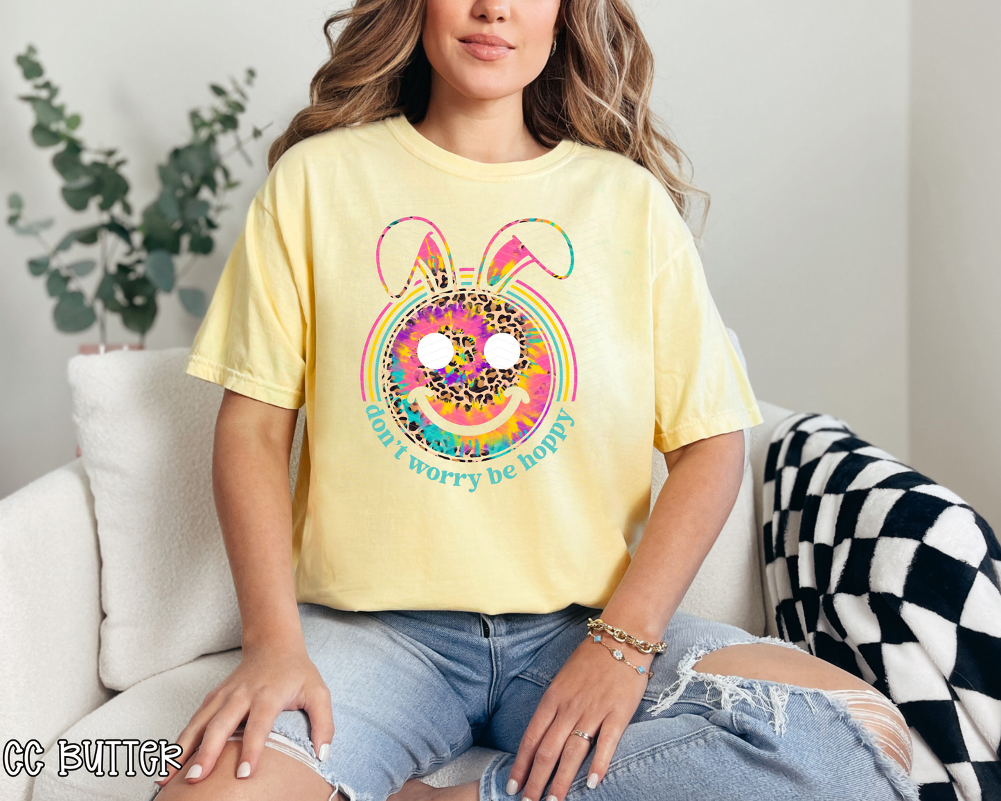 Don't Worry Be Hoppy Leopard Tie-Dye
