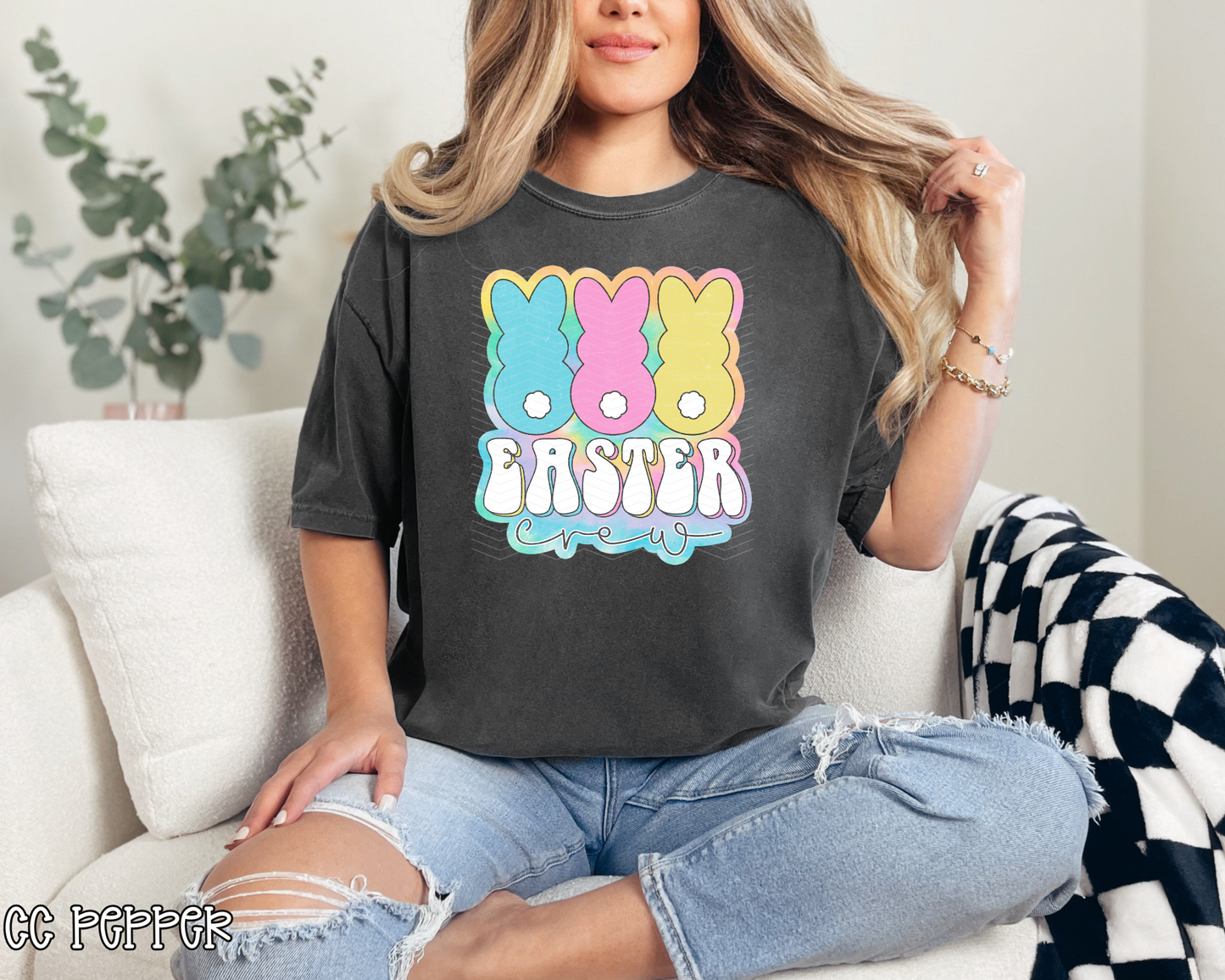 Easter Crew Pastel Tie-Dye DTF TRANSFER