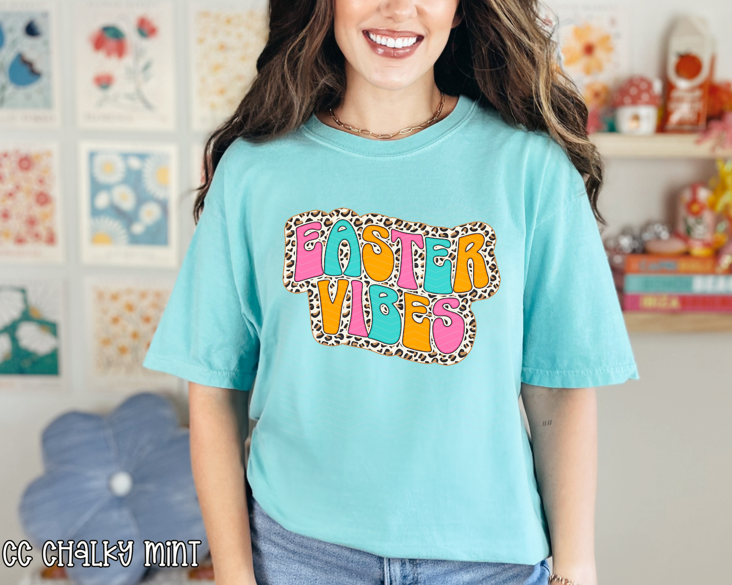 Easter Vibes Retro Leopard Neon