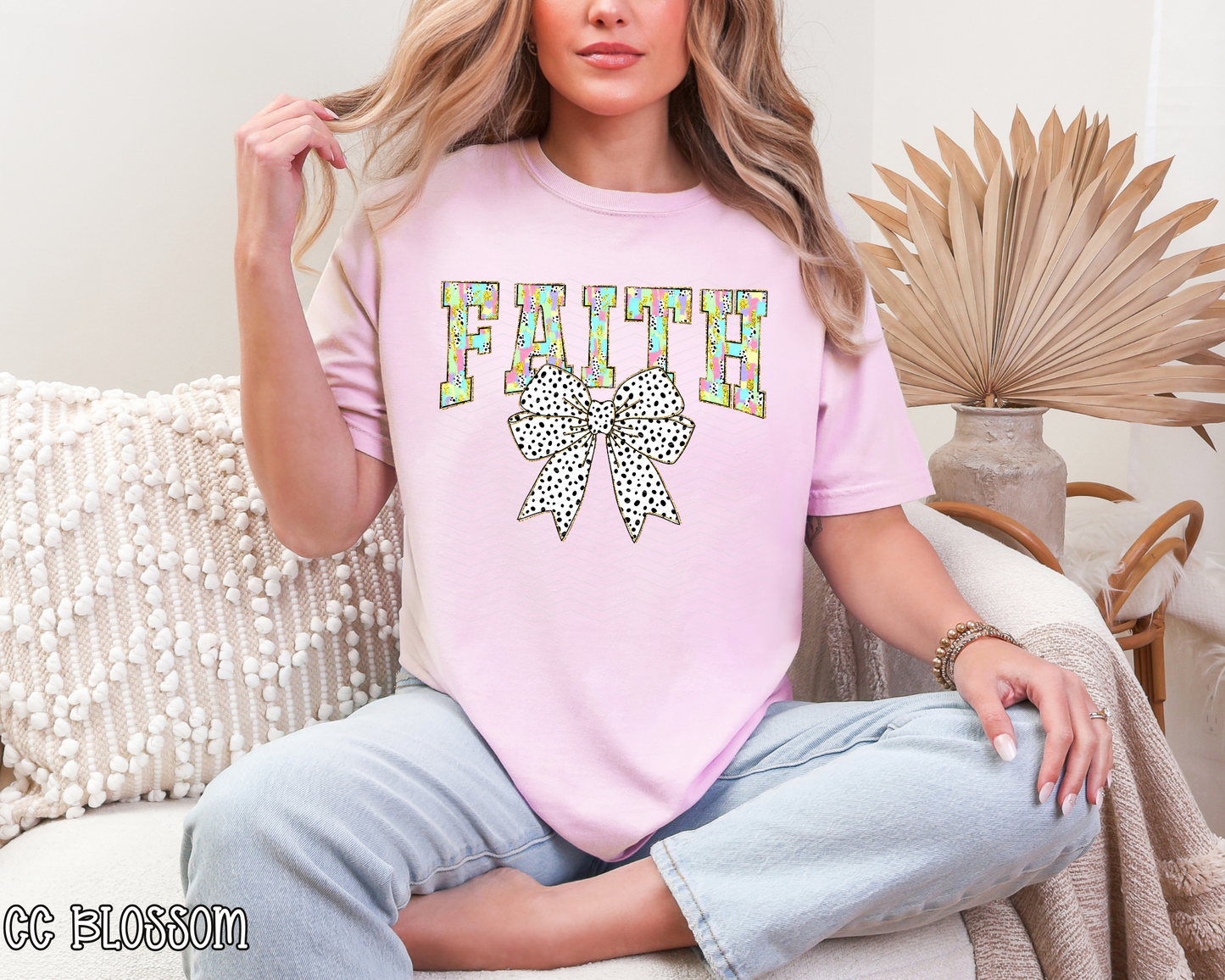 Faith Brushstroke Bow DTF TRANSFER