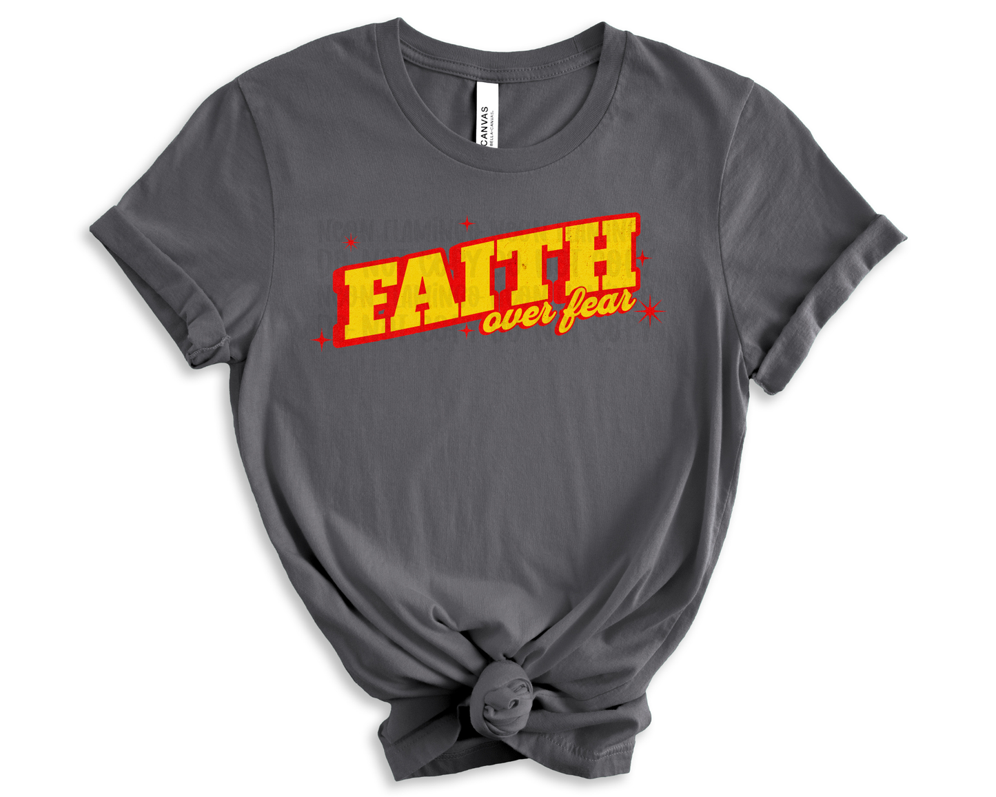 Faith Over Fear red yellow