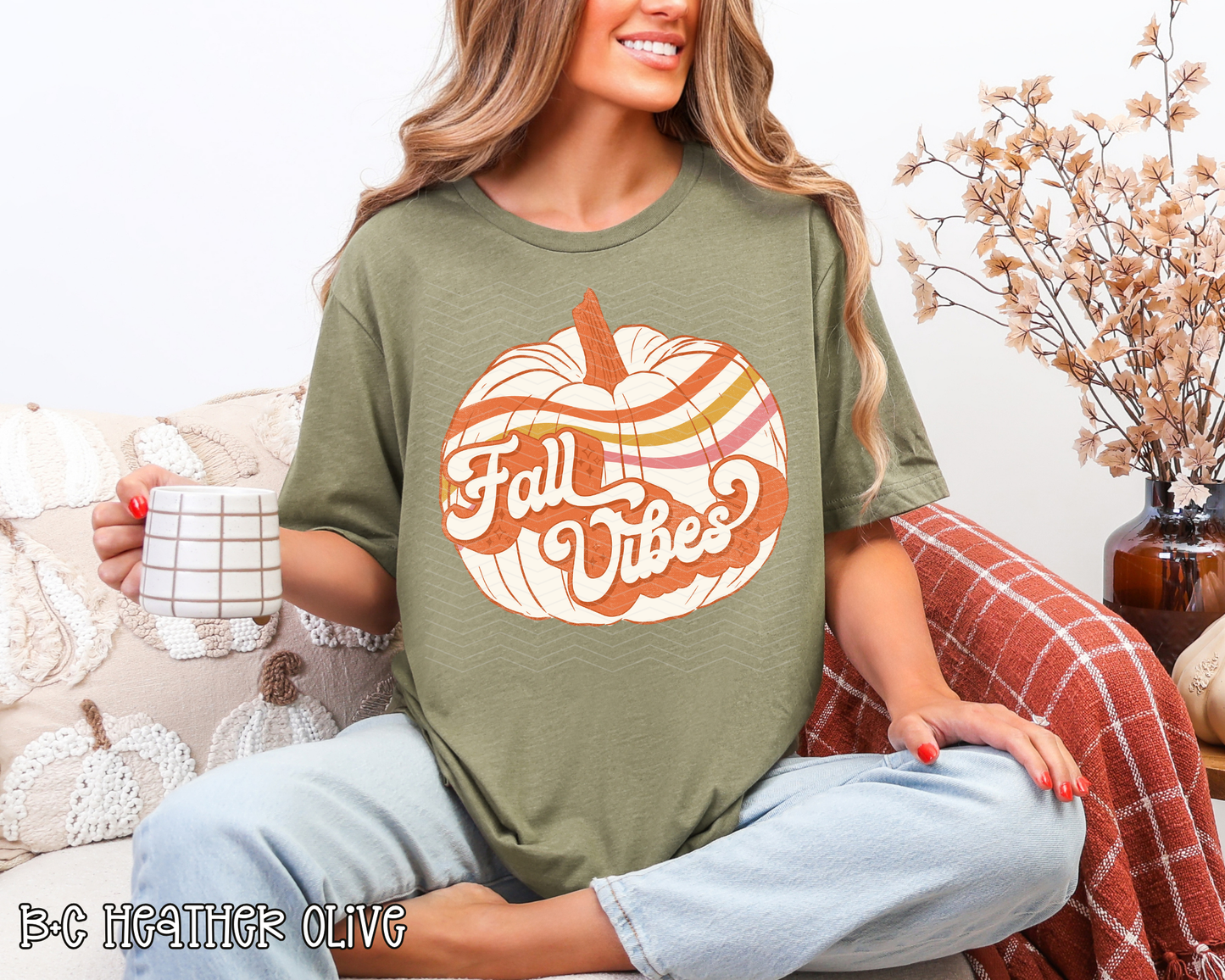 Fall Vibes Retro Pumpkin Cream DTF TRANSFER