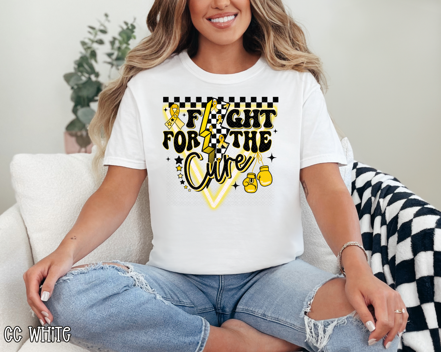 Fight For The Cure Yellow DTF TRANSFER