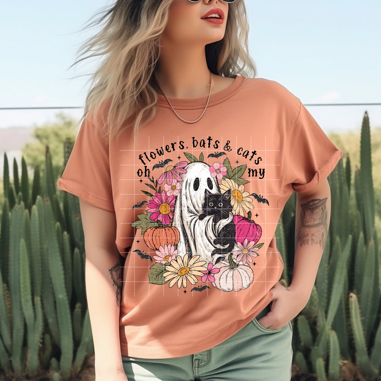 Flowers Bats & Cats Oh My DTF TRANSFER