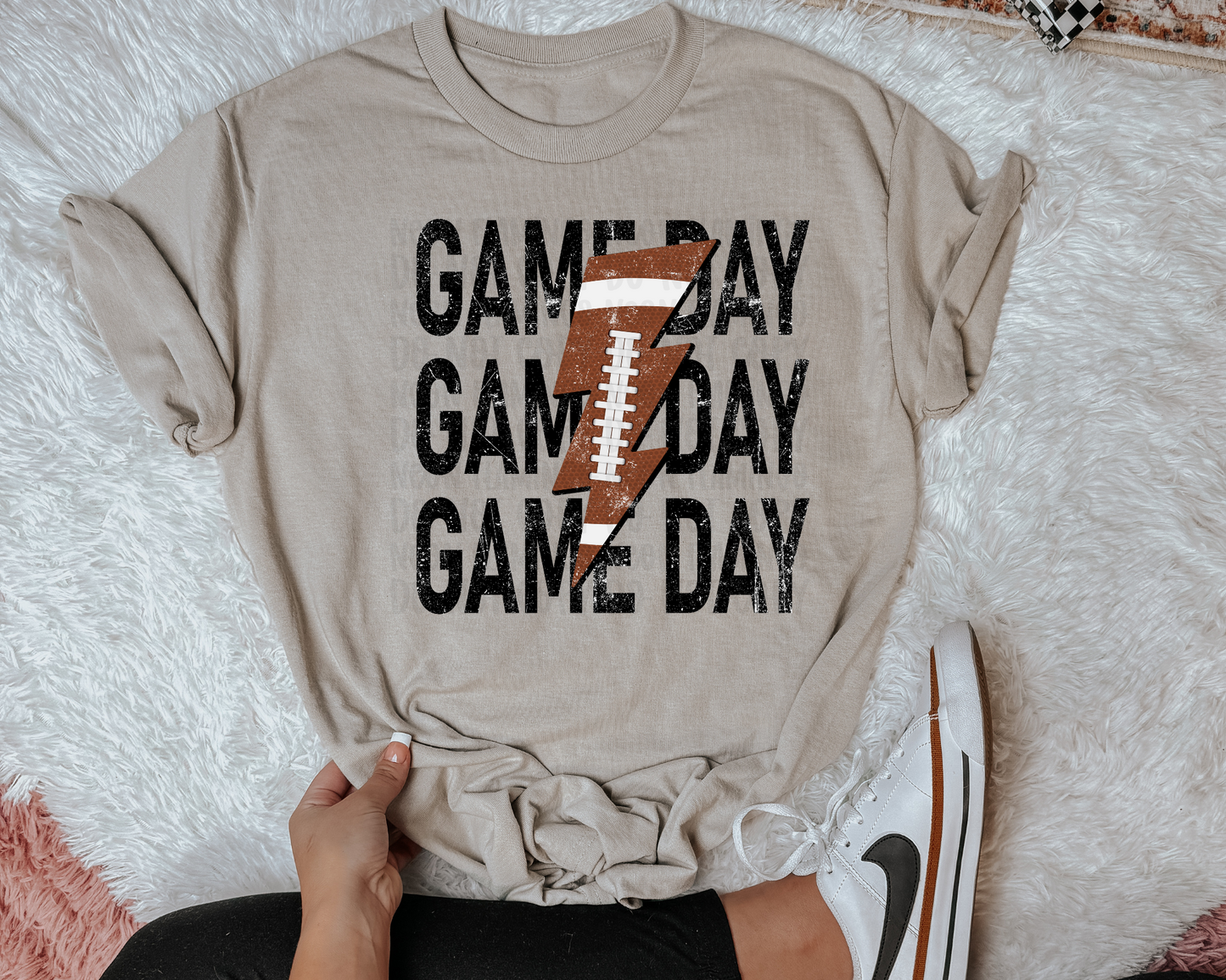 GAMEDAY black football stacked