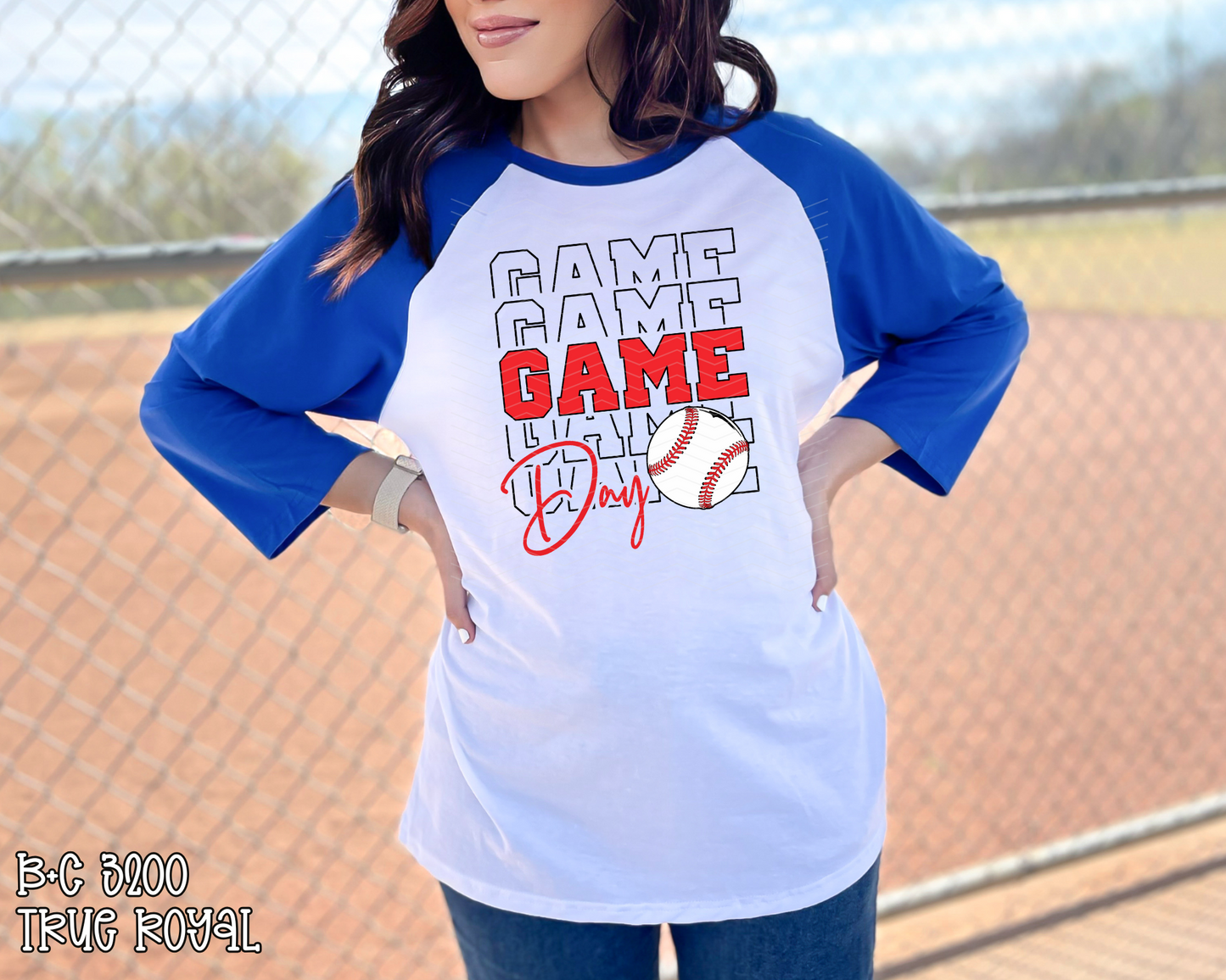 Game Day Stacked Red DTF TRANSFER