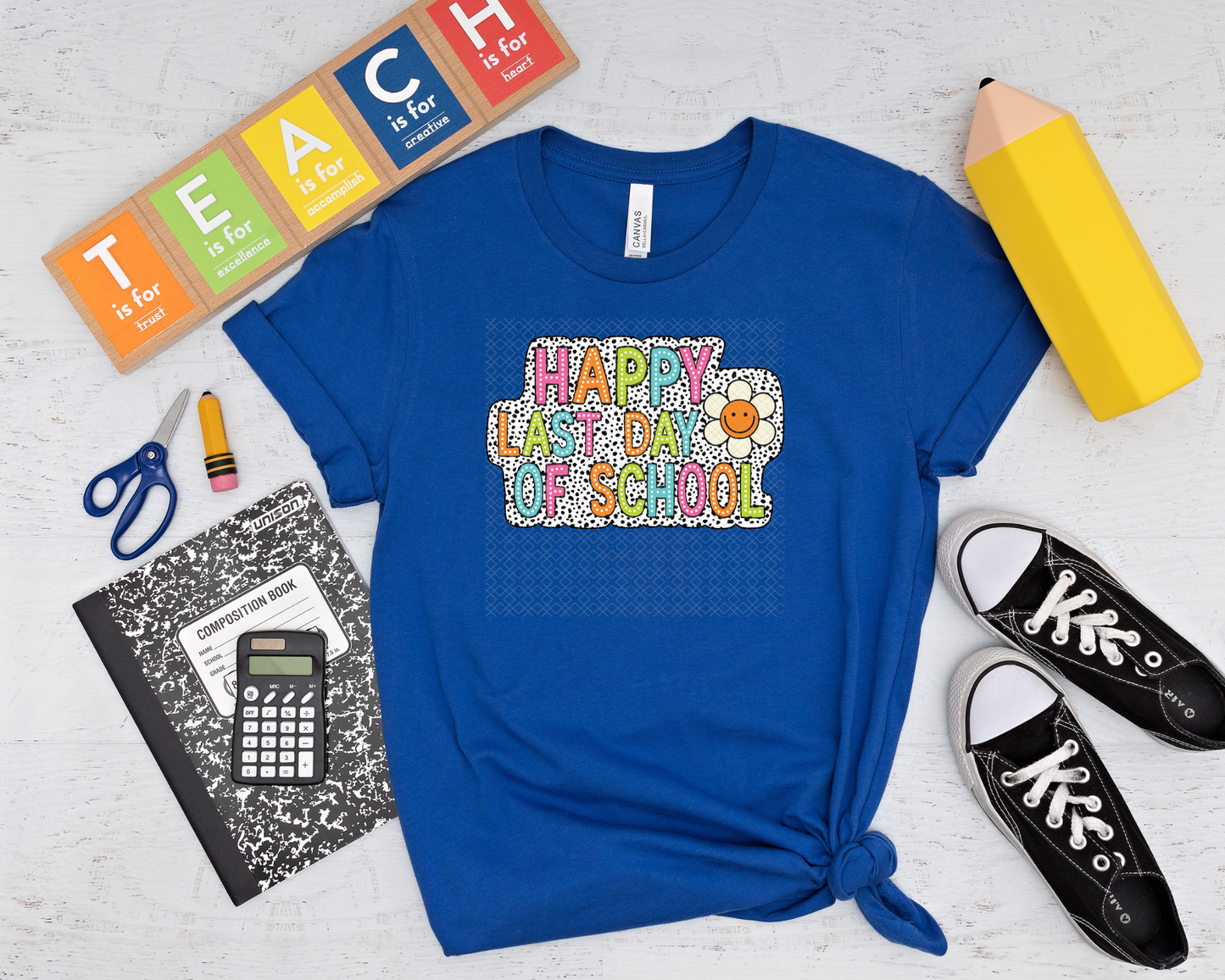 Happy Last Day of School Dalmatian Dots DTF TRANSFER