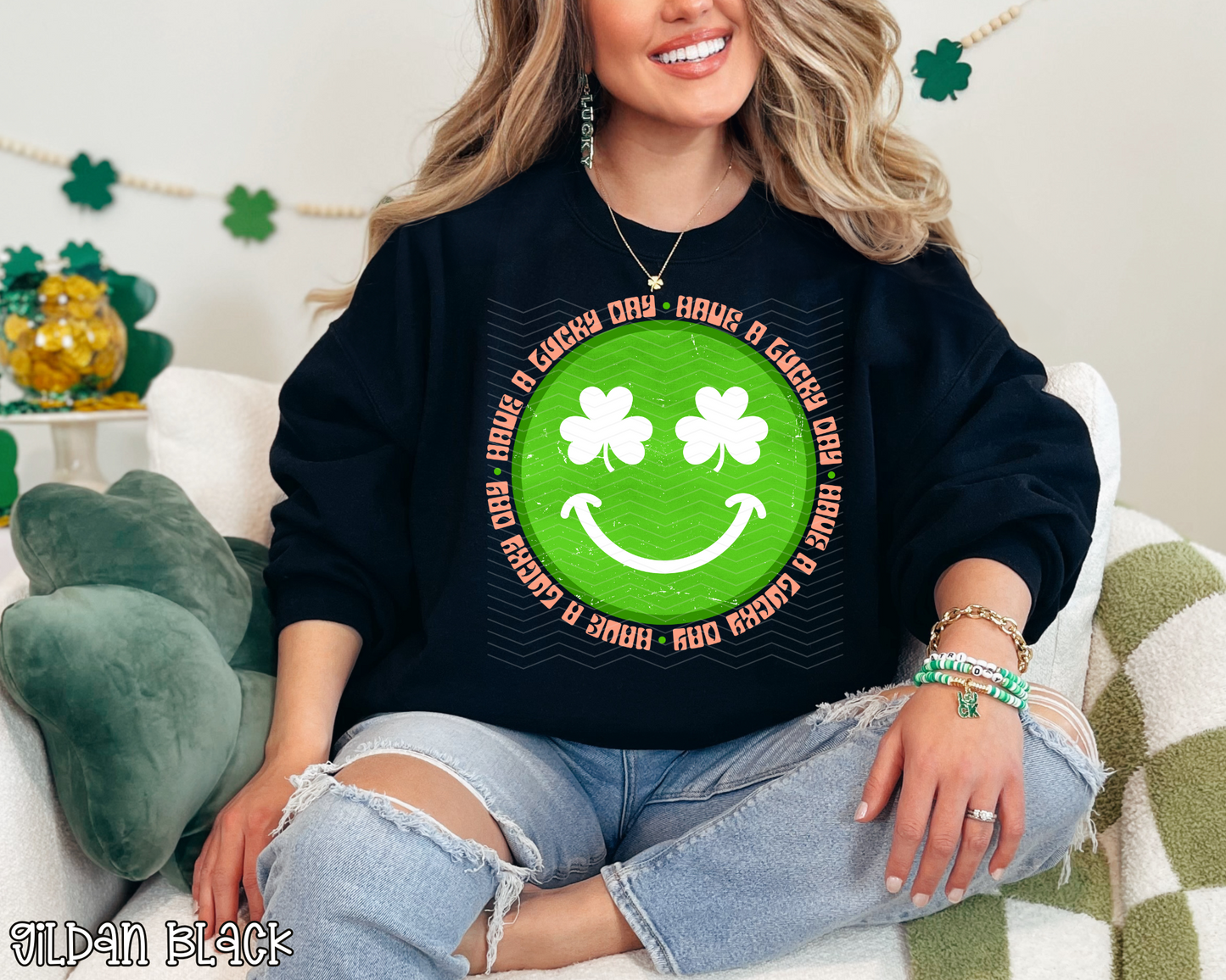 Have a Lucky Day Peach Green