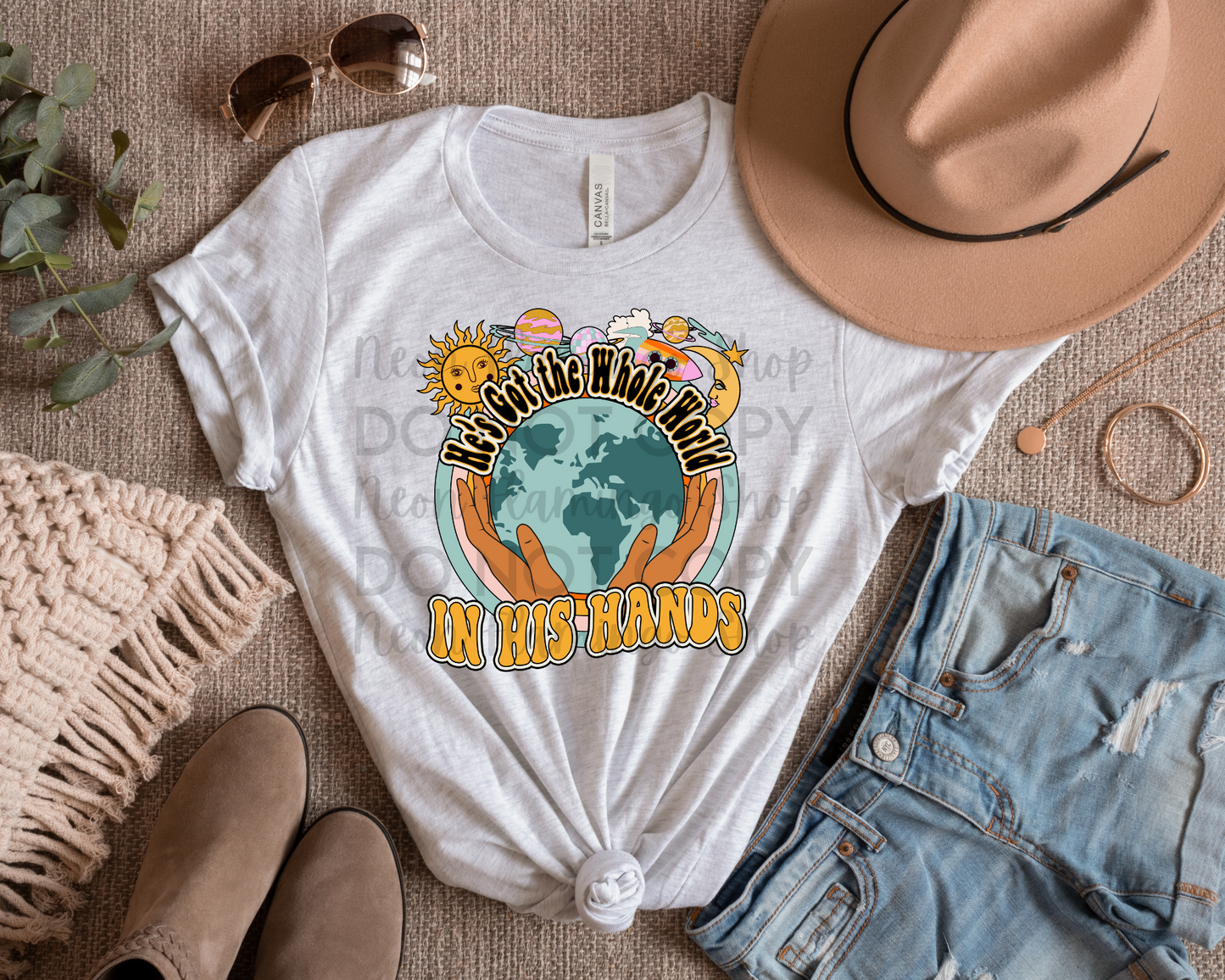 He's Got The Whole World In His Hands DTF TRANSFER