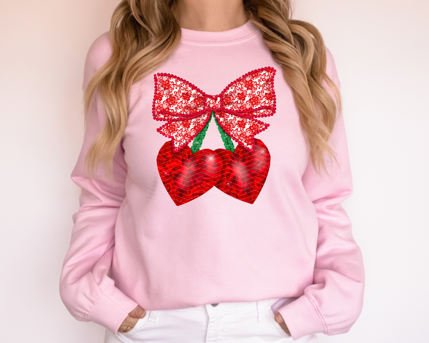 Heart Jewel Lace Bow DTF TRANSFER