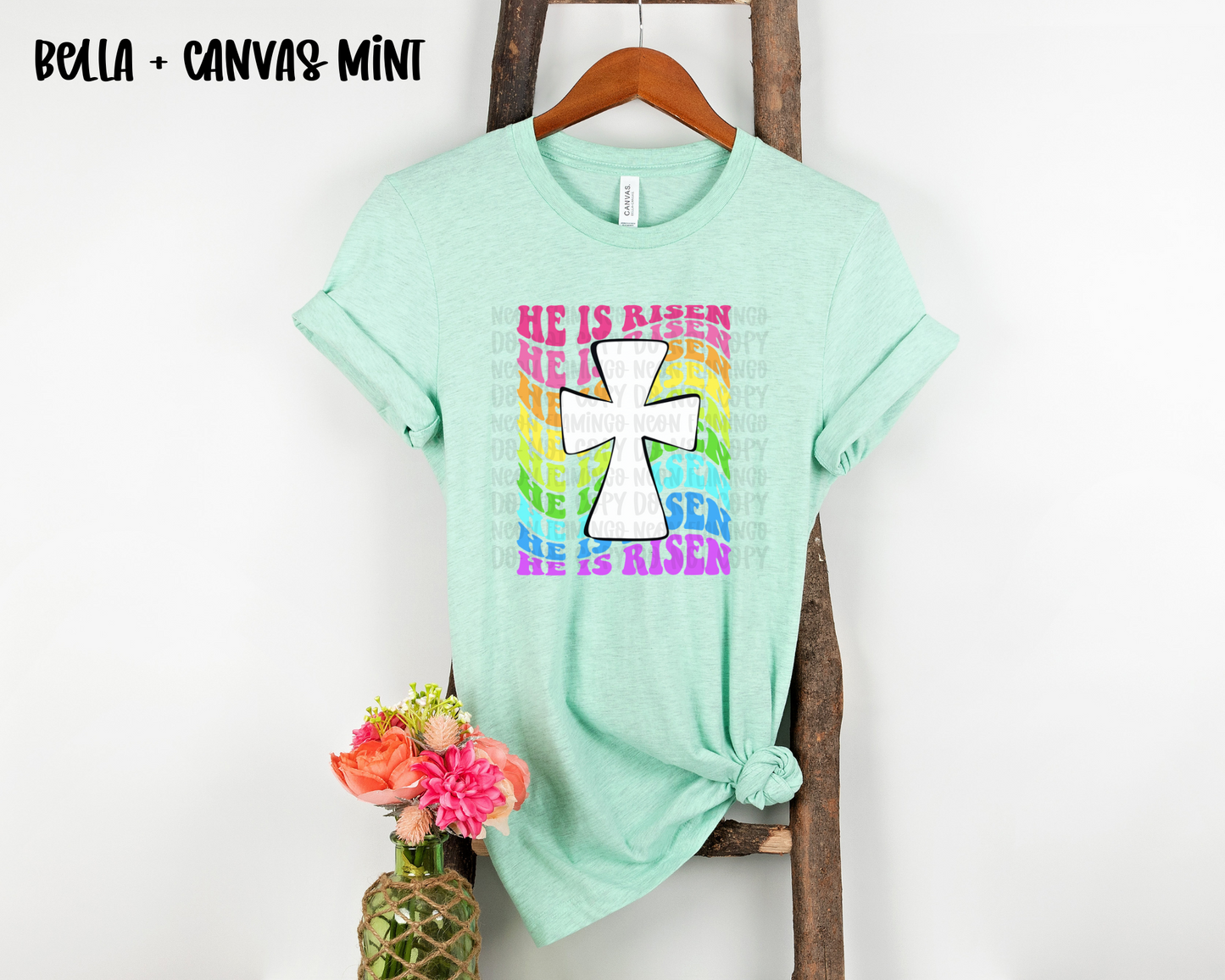 He is Risen Cross Neon