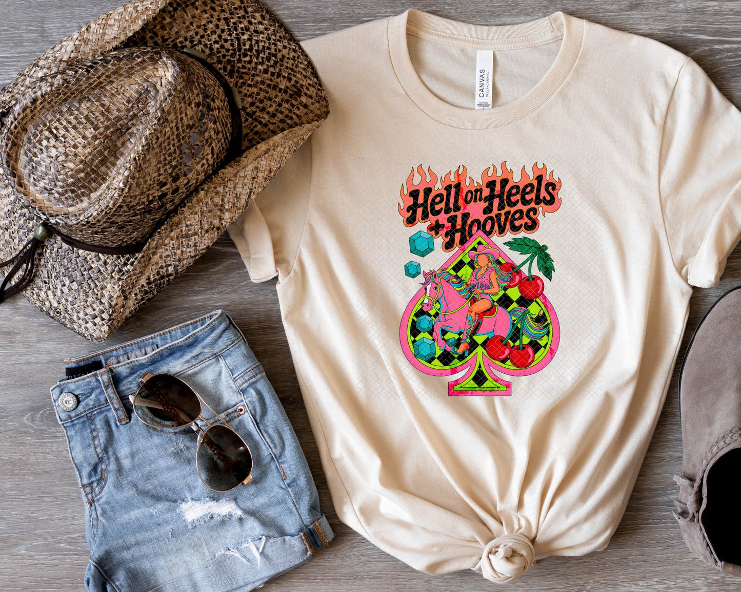 Hell On Heels & Hooves Neon DTF TRANSFER