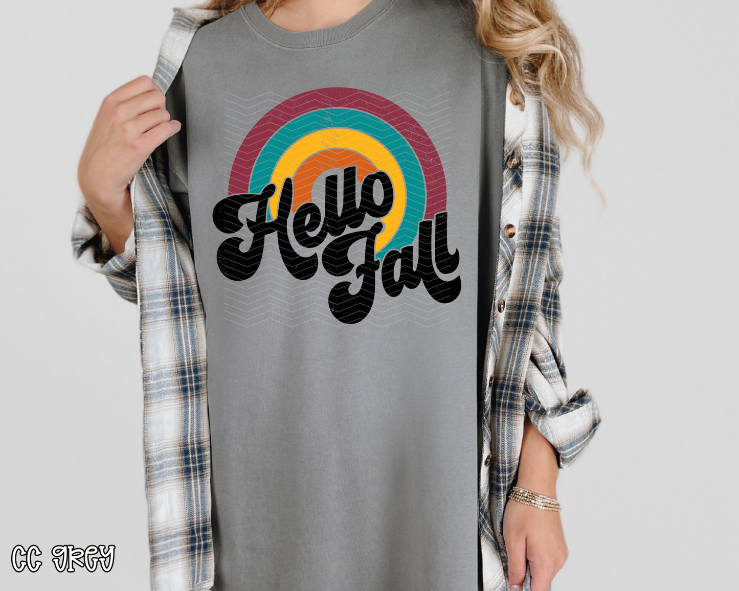 Hello Fall Vintage Rainbow DTF TRANSFER