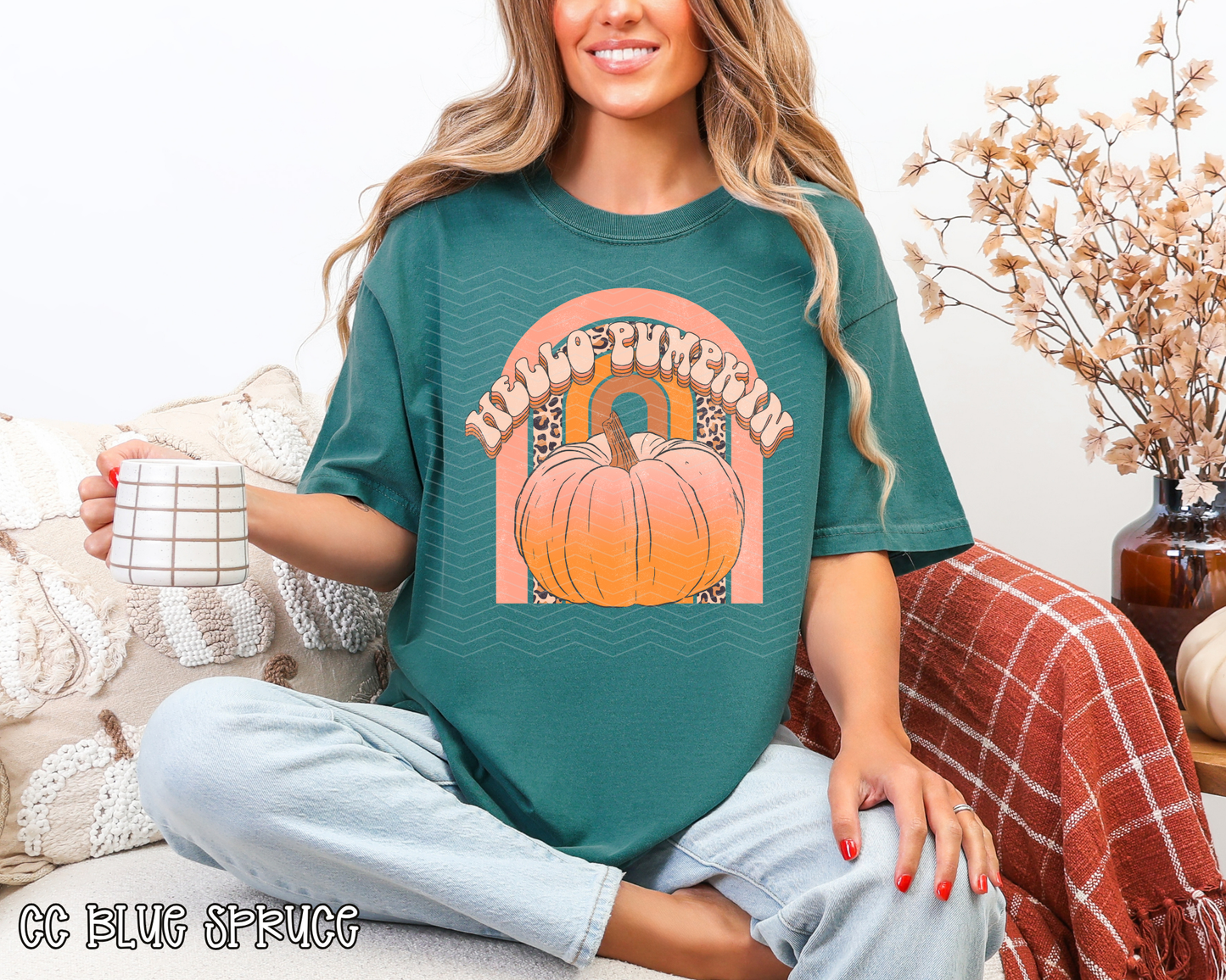 Hello Pumpkin Retro Rainbow Leopard DTF TRANSFER