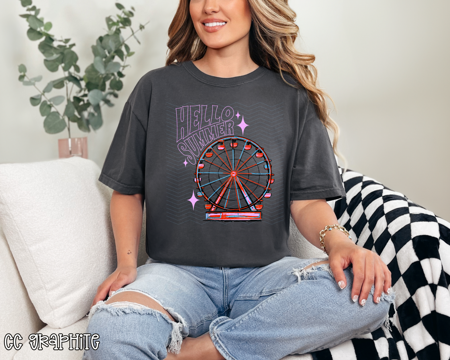 Hello Summer Ferris Wheel DTF TRANSFER
