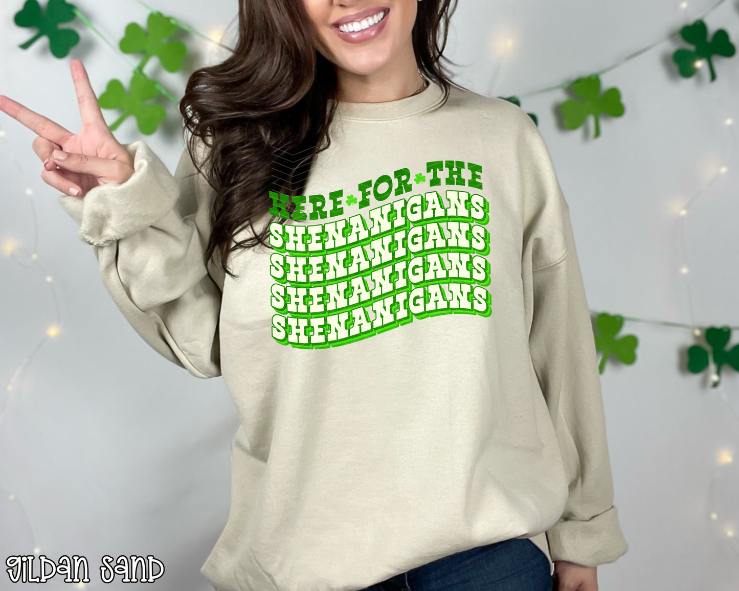 Here For The Shenanigans Retro Wave DTF TRANSFER