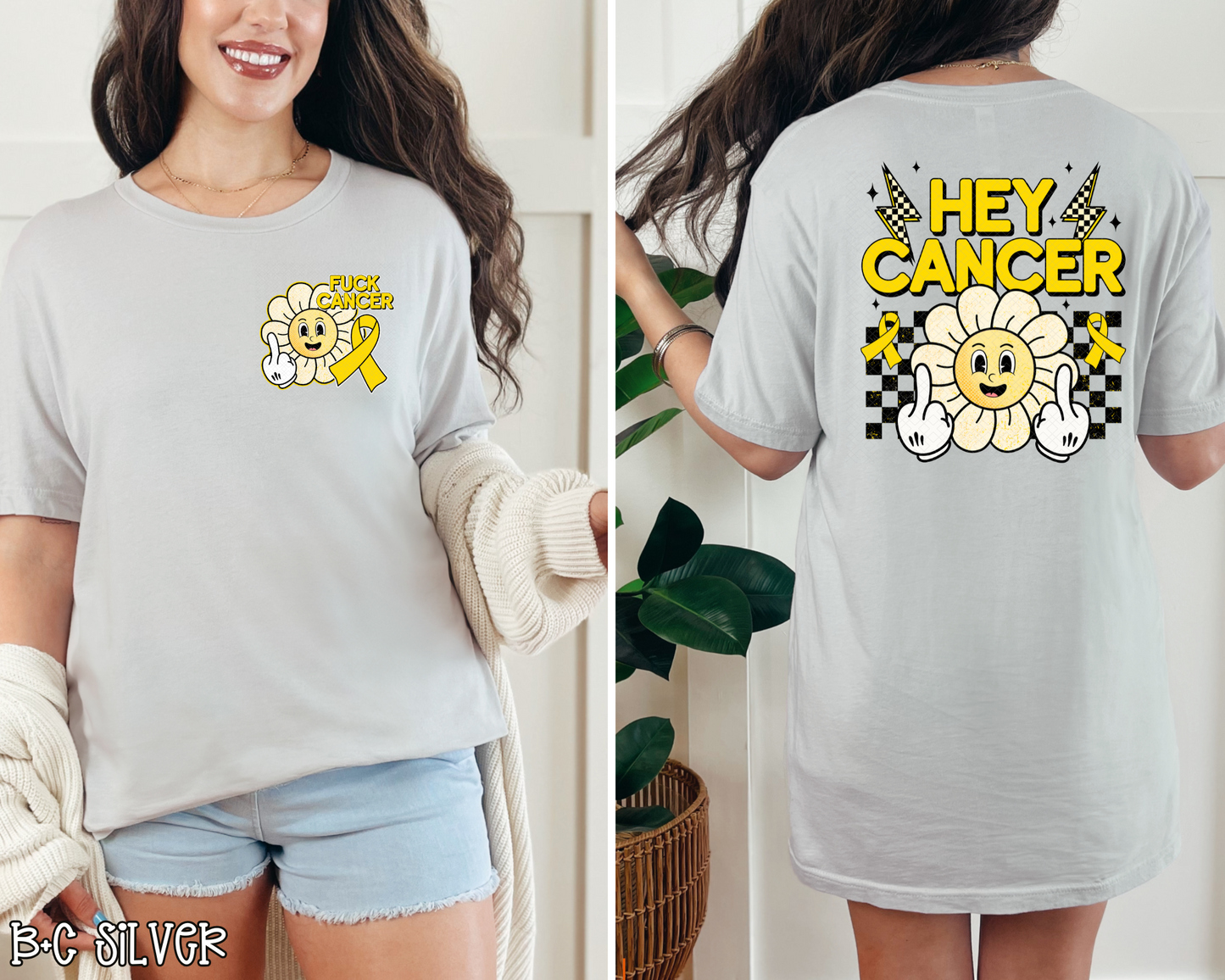 Hey Cancer FU Daisy Pocket Yellow DTF TRANSFER
