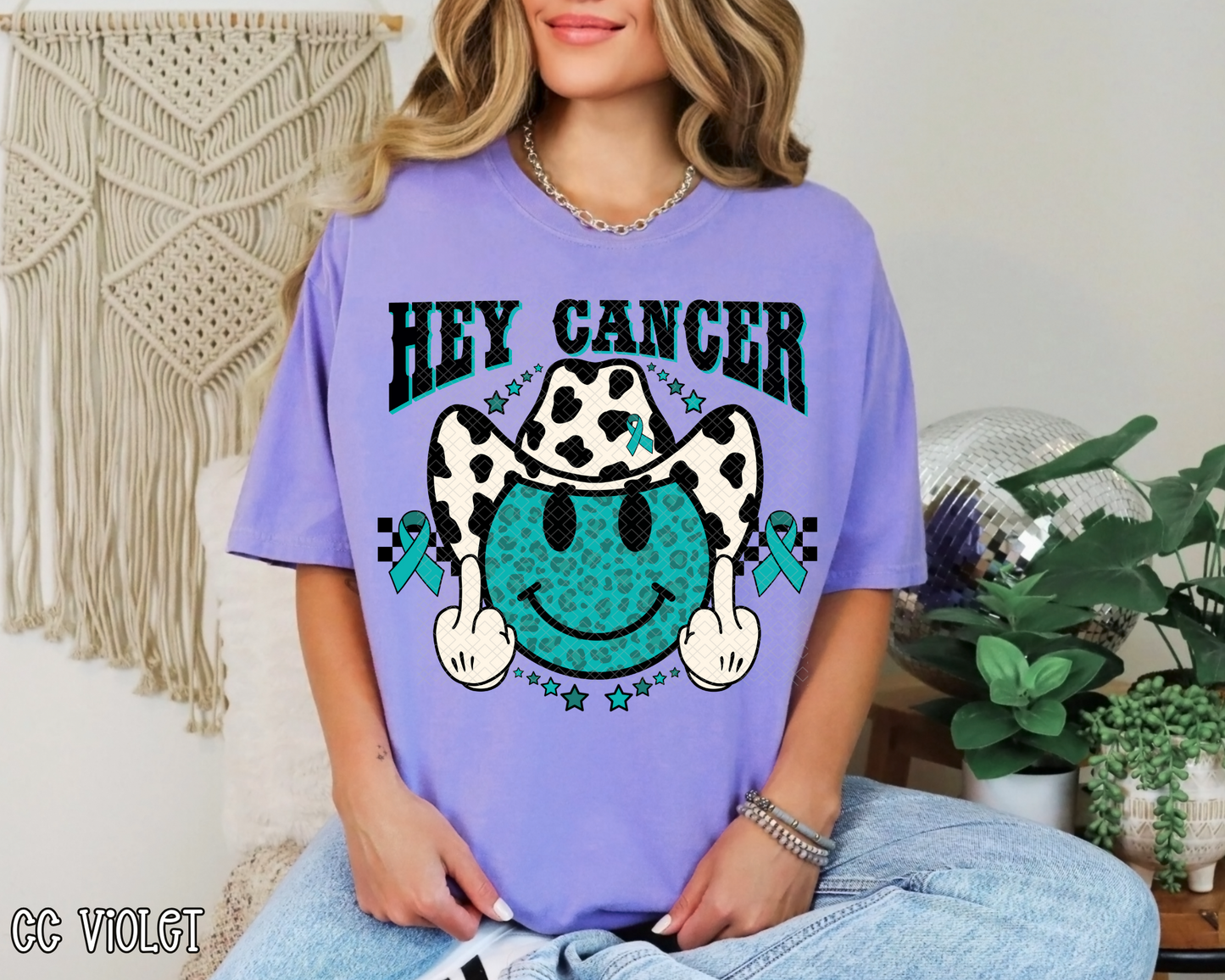 Hey Cancer FU Teal Western