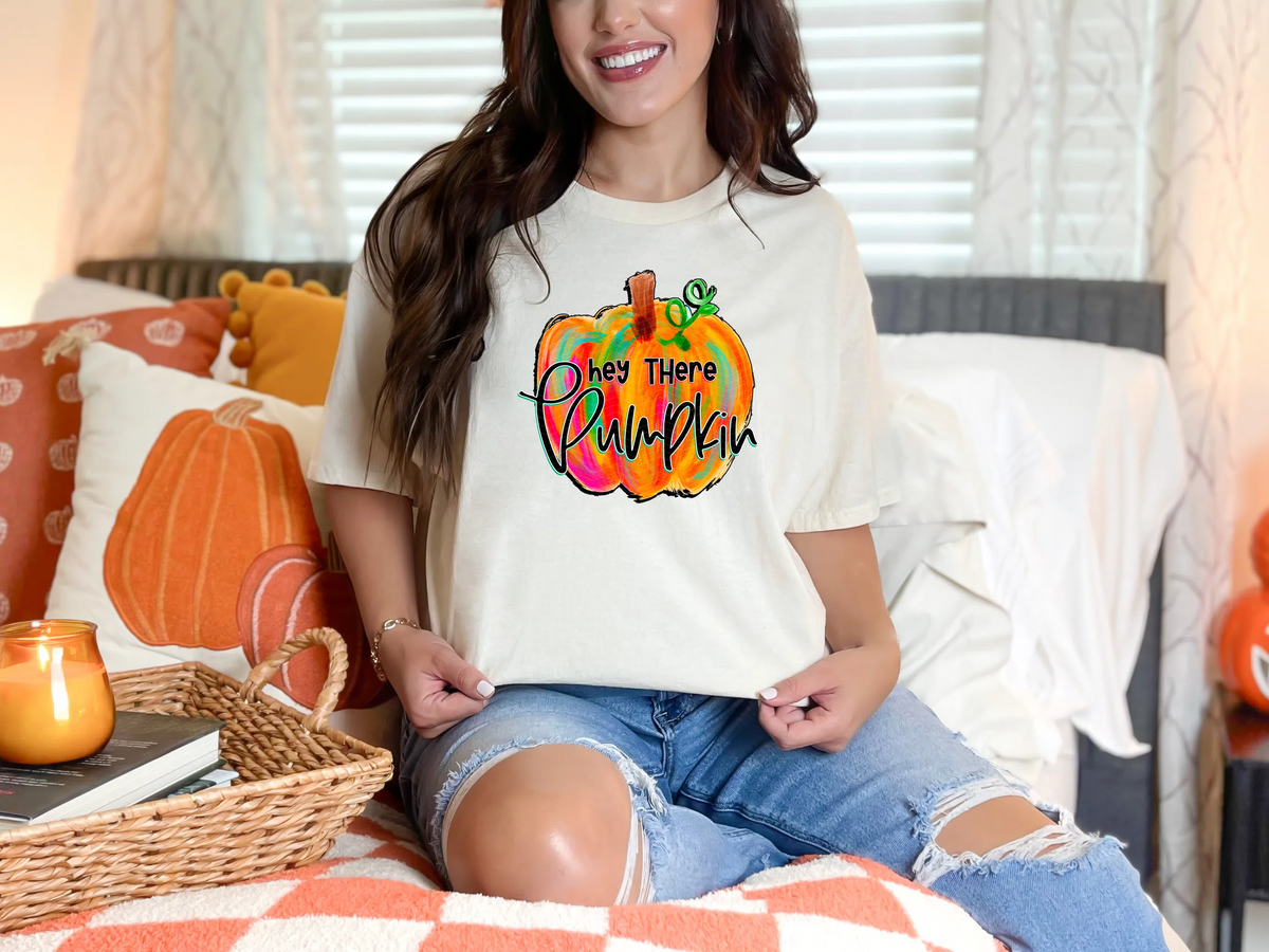 Hey There Pumpkin Brushstroke Pumpkin DTF TRANSFER