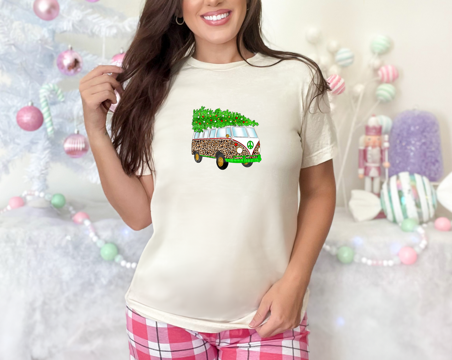 Hippie Christmas Bus DTF TRANSFER