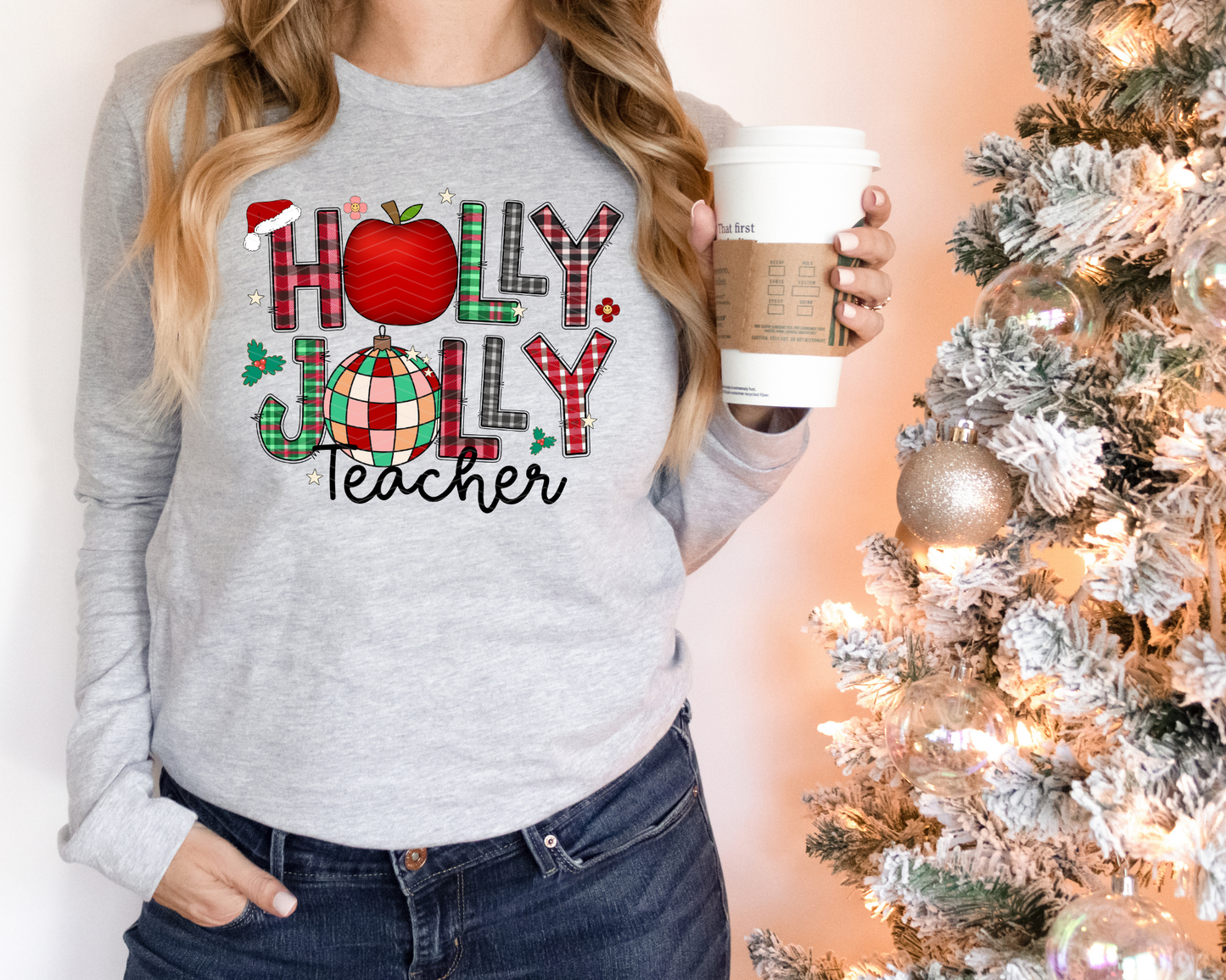 Holly Jolly Teacher DTF TRANSFER