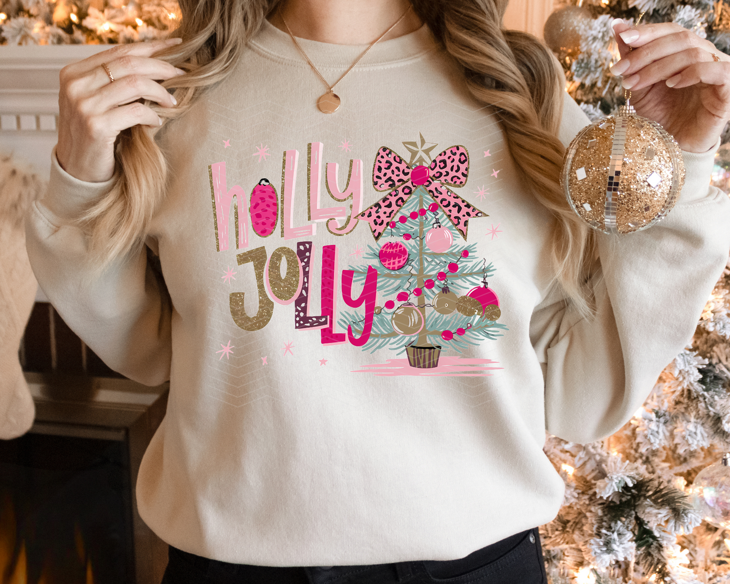 Holly Jolly Tinsel Tree DTF TRANSFER