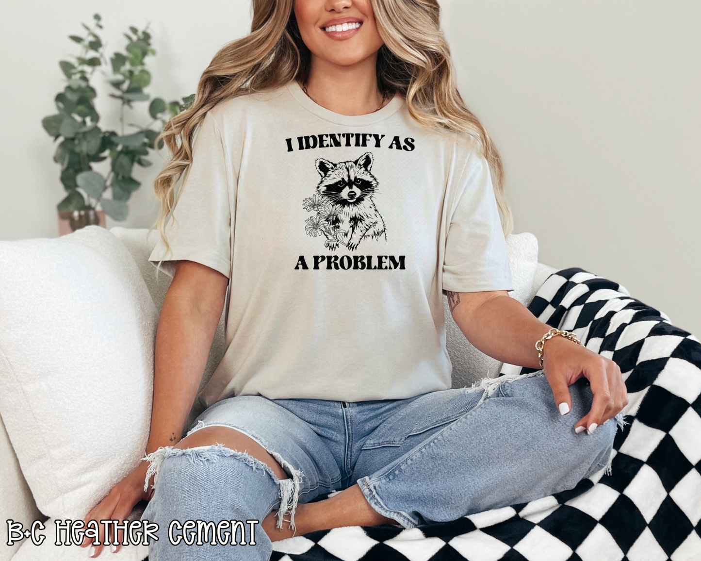 I Identify As A Problem Raccoon DTF TRANSFER