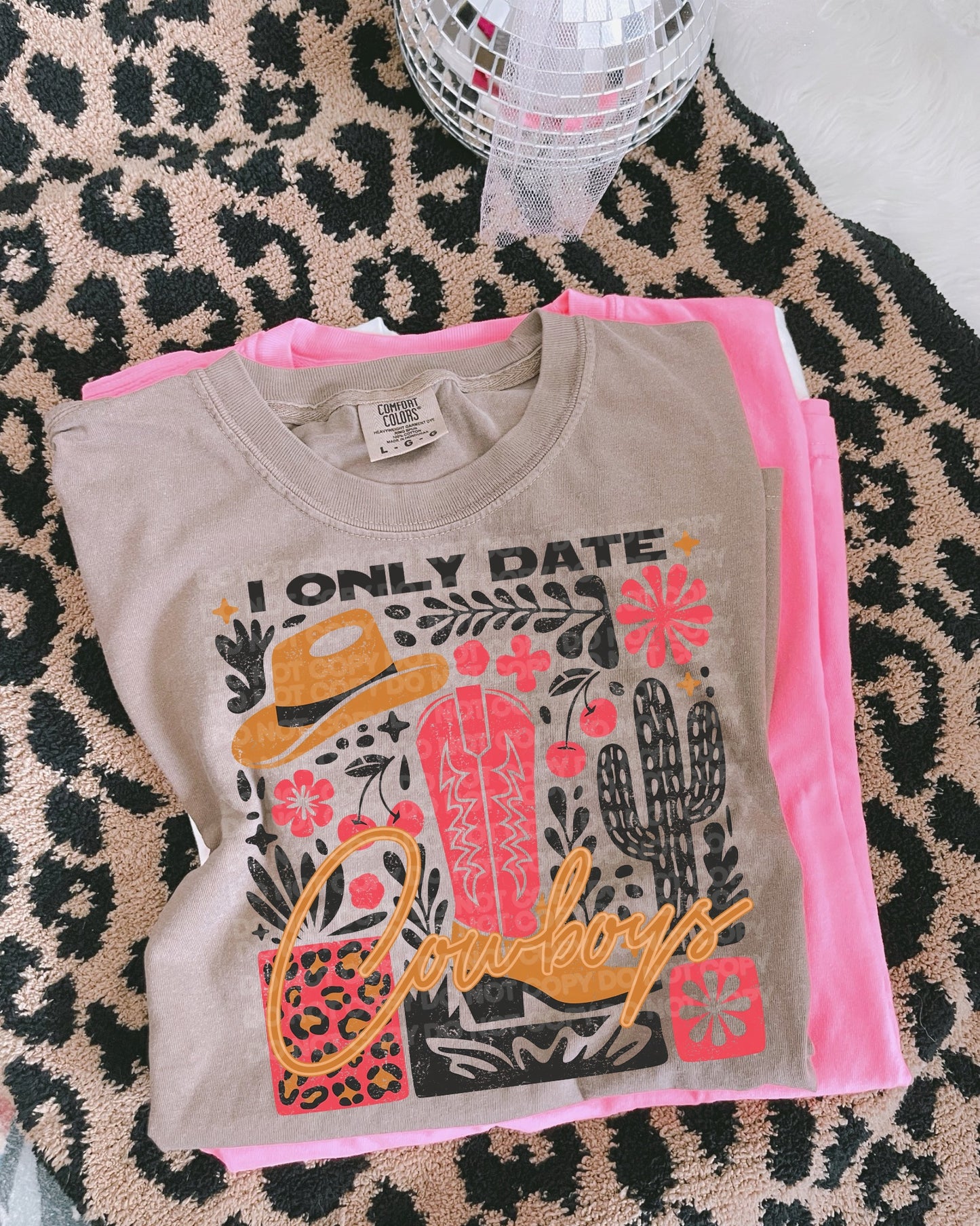 I Only Date Cowboys Retro Collage Brown DTF TRANSFER