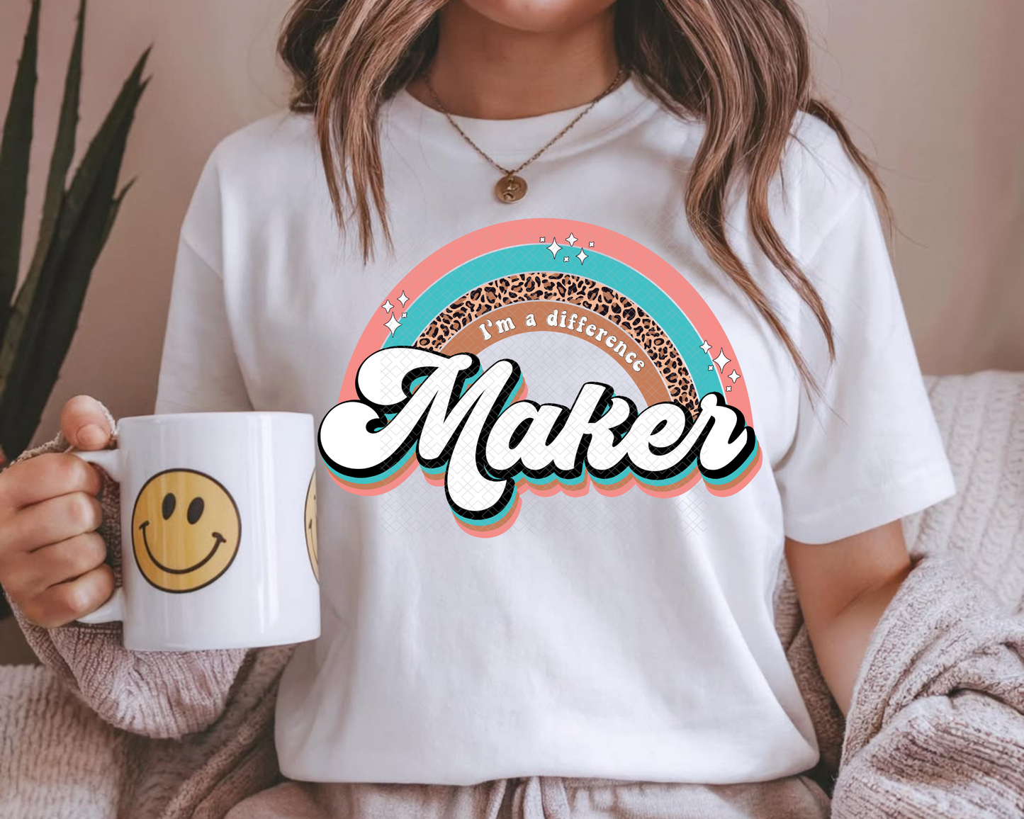I'm A Difference Maker Pastel Leopard DTF TRANSFER