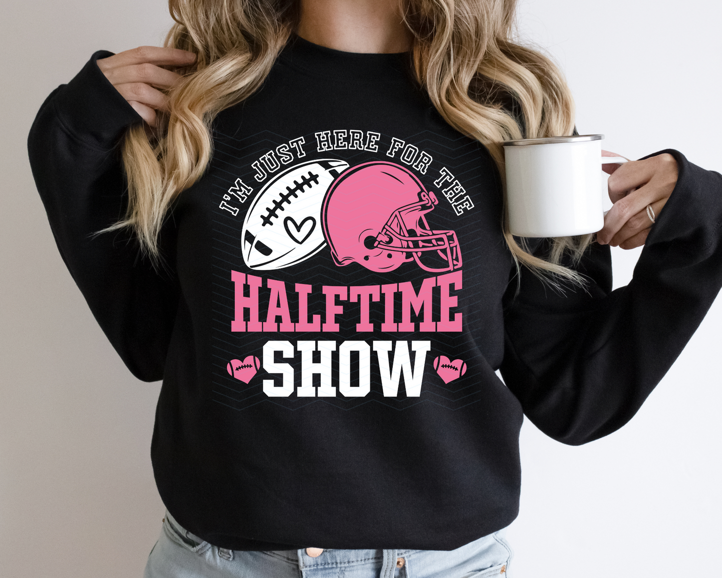 I'm Just Here For The Halftime Show Pink White DTF TRANSFER
