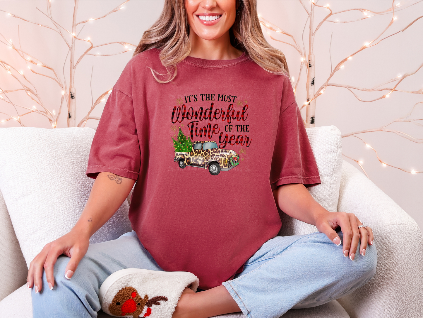 It's The Most Wonderful Time of the Year Leopard Truck DTF TRANSFER