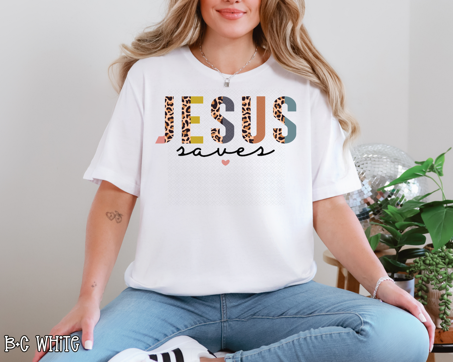 Jesus Saves Half Leopard DTF TRANSFER