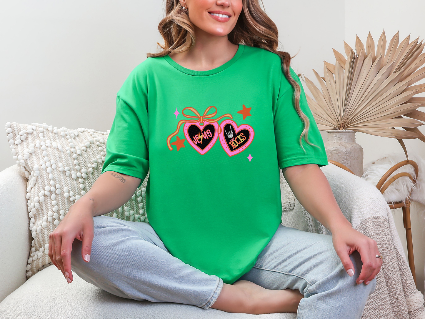 Jesus Rocks Heart Locket DTF TRANSFER