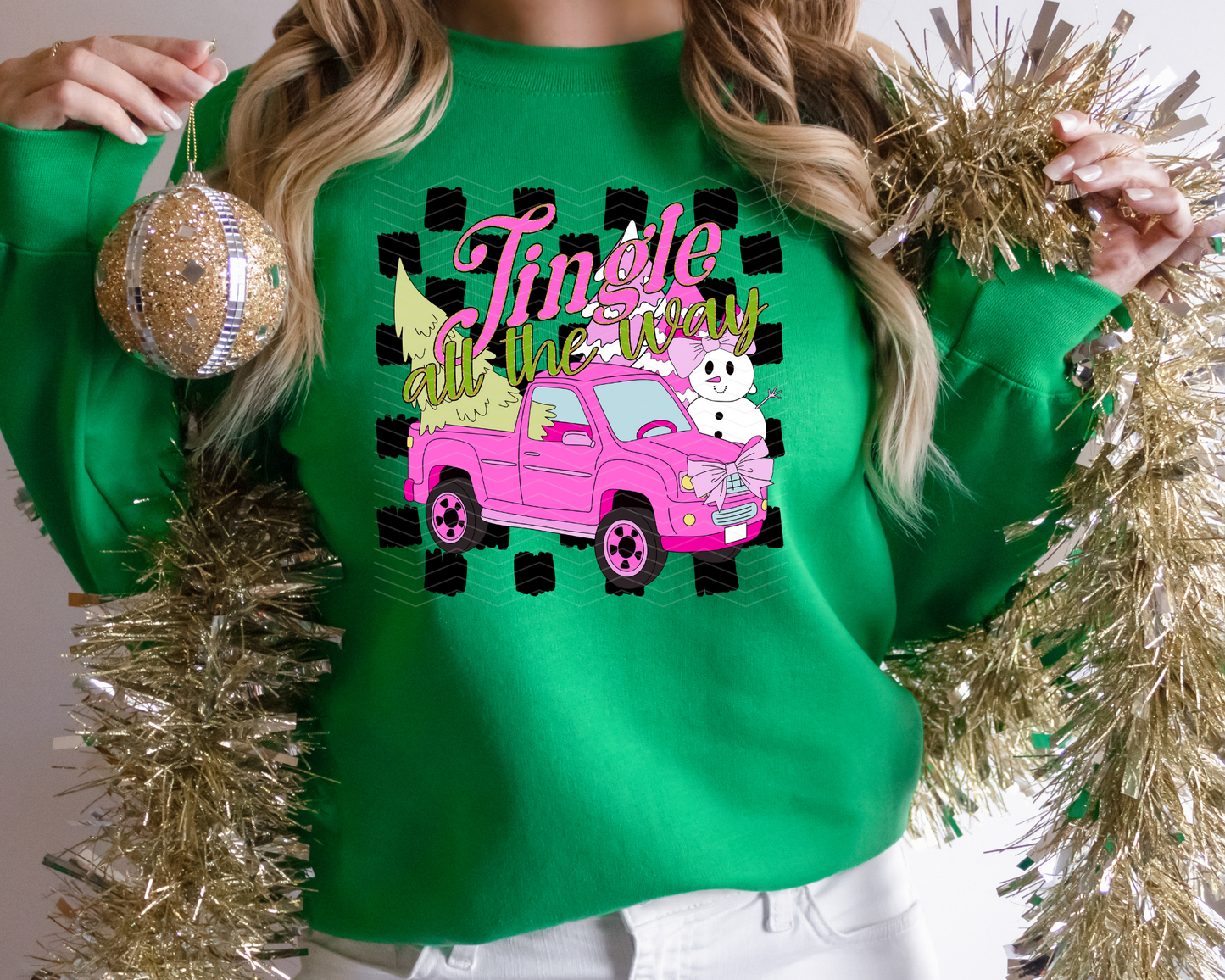 Jingle All The Way Pink DTF TRANSFER