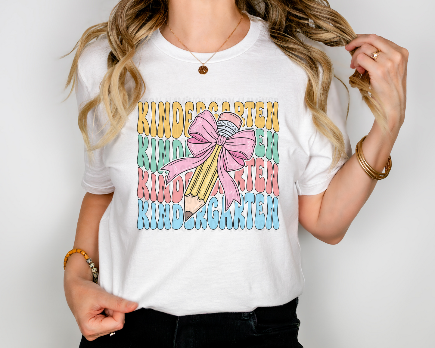 Kindergarten Groovy Pencil Bow