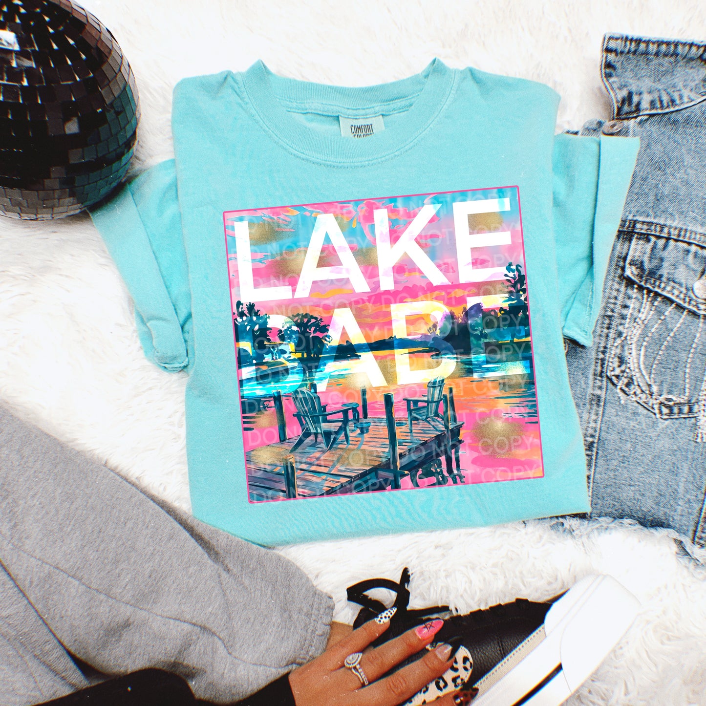 Lake Babe Neon Scene DTF TRANSFER