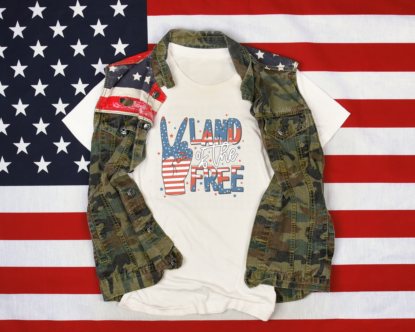 Land of the Free Peace Sign DTF TRANSFER