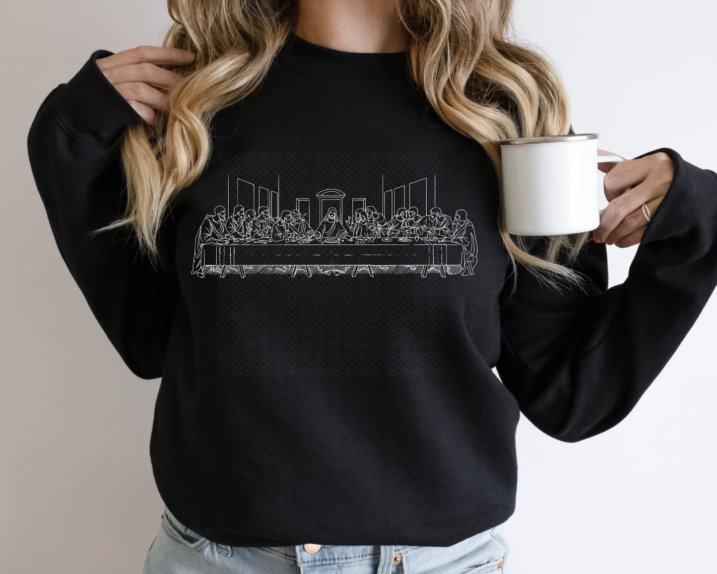 Last Supper Outline white